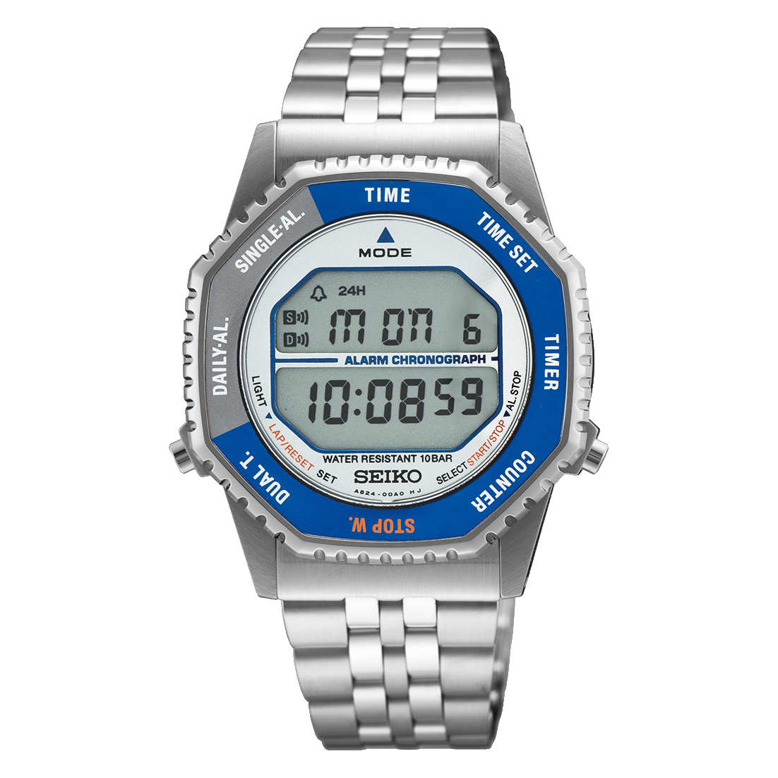 Seiko SMGG21 Rotocall 1982 Reissue Blue Silver Bezel Digital