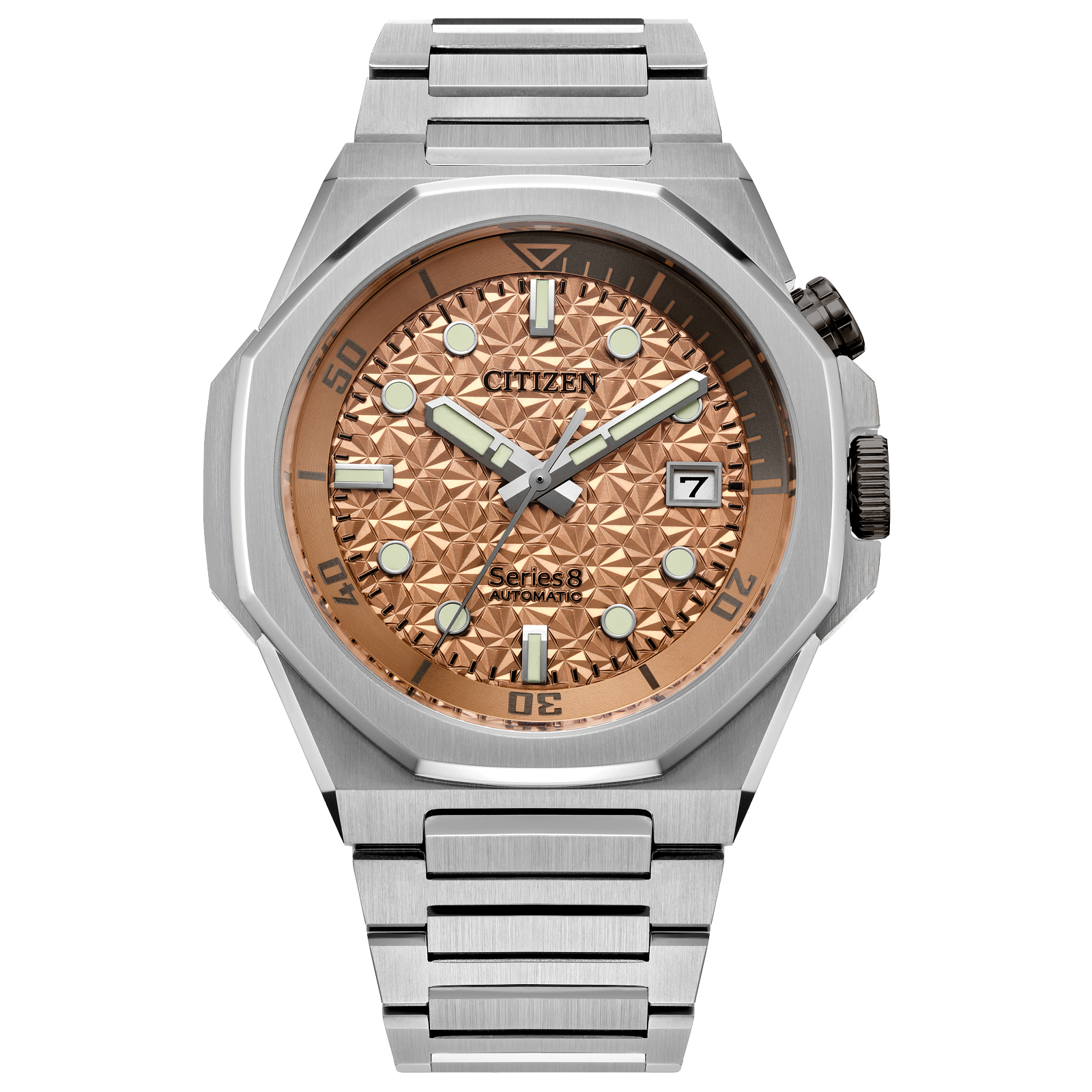 Citizen NB6066-51W Series8 890 Salmon Textured Dial Automatic