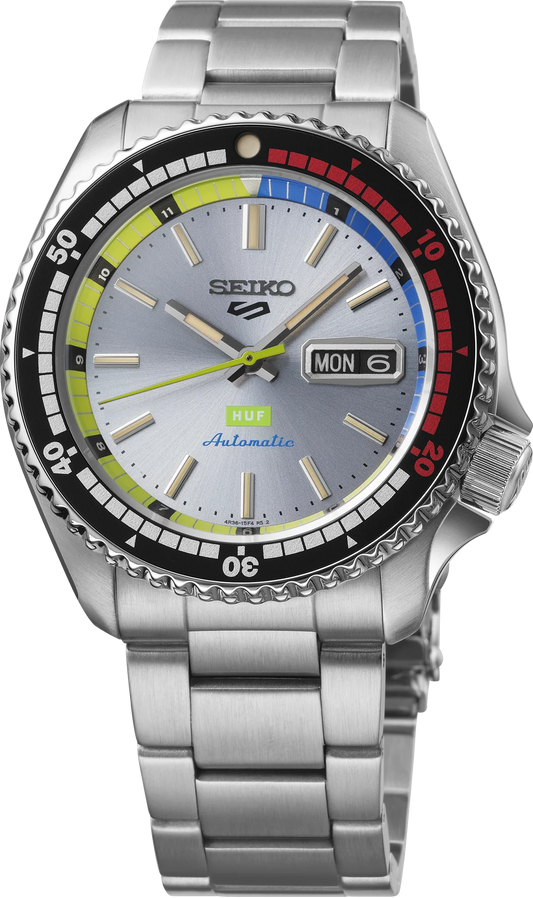 Seiko 5 Sports SRPL33 HUF Limited Edition Automatic Silver Dial