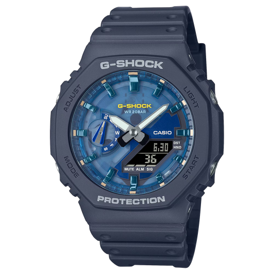 G-Shock GA2100AS-2A Cool Blue Waters Octagonal Navy Blue Resin