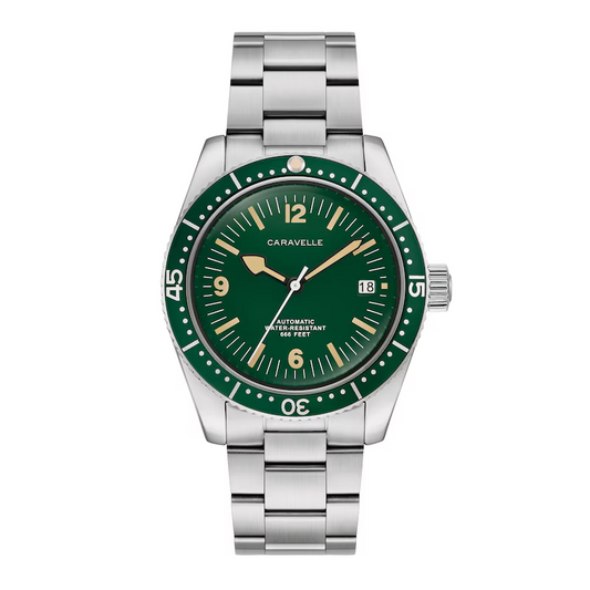 Bulova 43B179 Caravelle Sea Hunter Green Dial Automatic 39mm Vintage