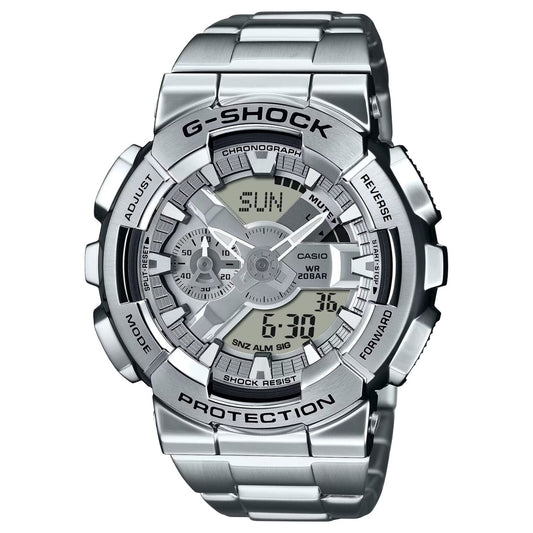G-Shock GM110D-8A Full Metal Steampunk 110 Series Silver Ana-Digi Bracelet