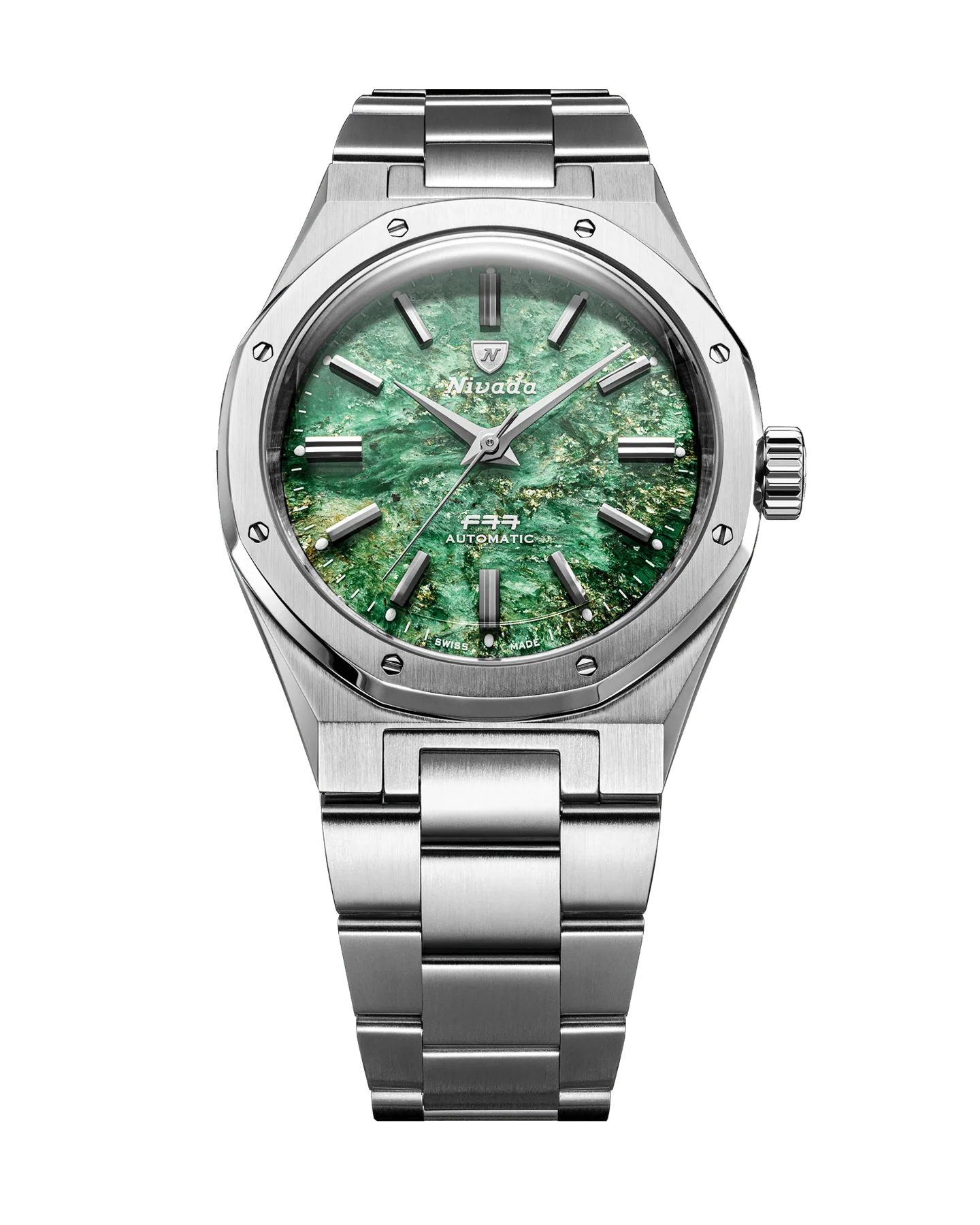 アヤト Nivada Grenchen 68053A77 F77 Mark II 38mm Stainless Steel Green