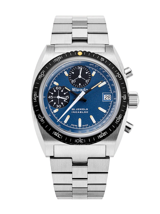 Nivada Grenchen 77003A45 Autochron Blue Dial Automatic 38mm