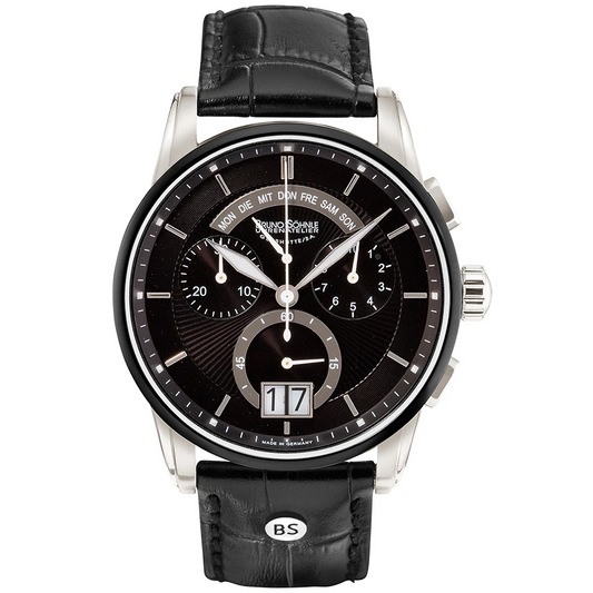 Bruno Sohnle 17-73117-741 Grandioso Chronograph Big Date Black Leather