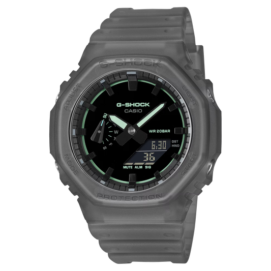 G-Shock GA2100K-1A Mysterious Smoky Light Black Green Ana-Digi Octagon Resin