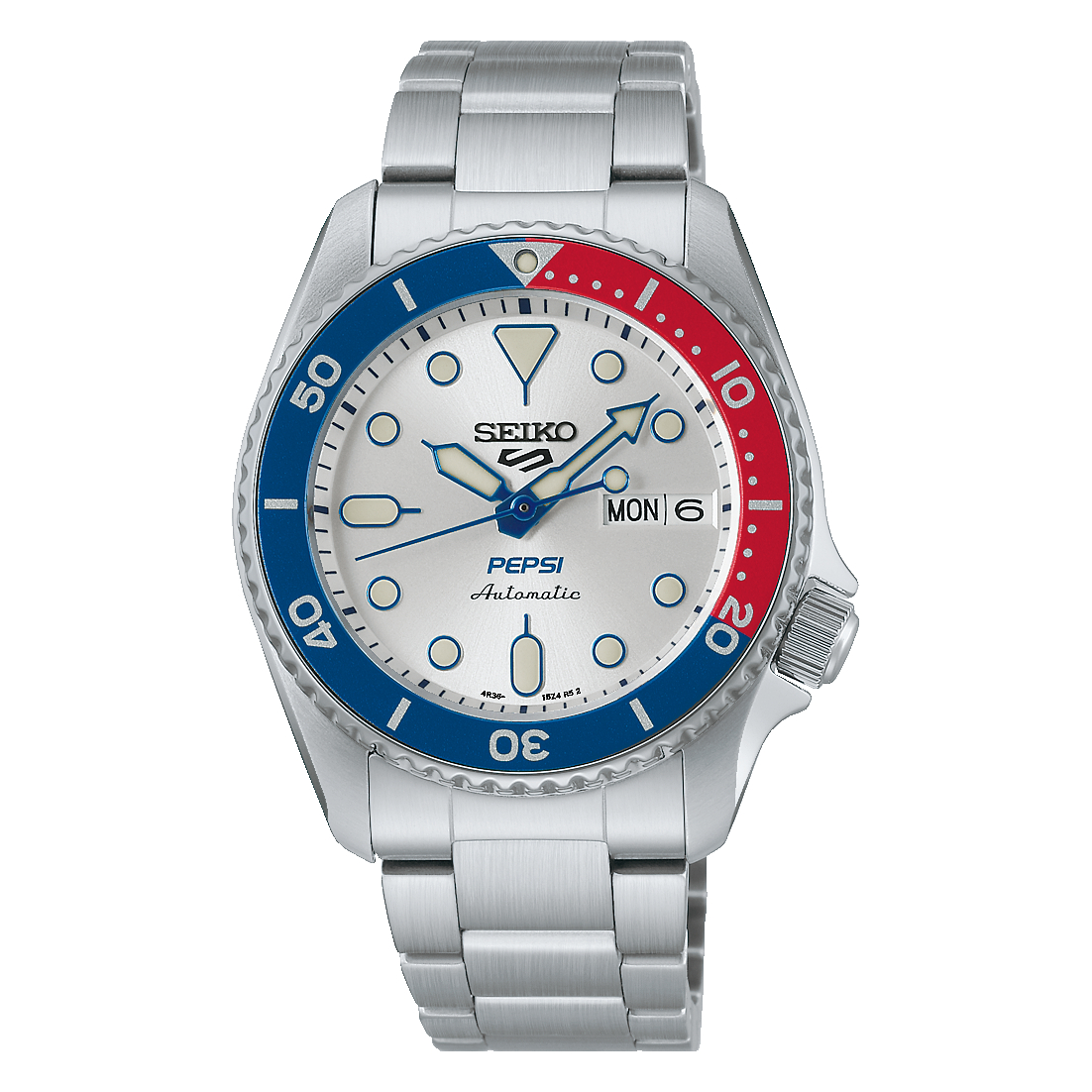 Seiko 5 Sports SRPL99 Pepsi Limited Edition Silver Dial 38mm