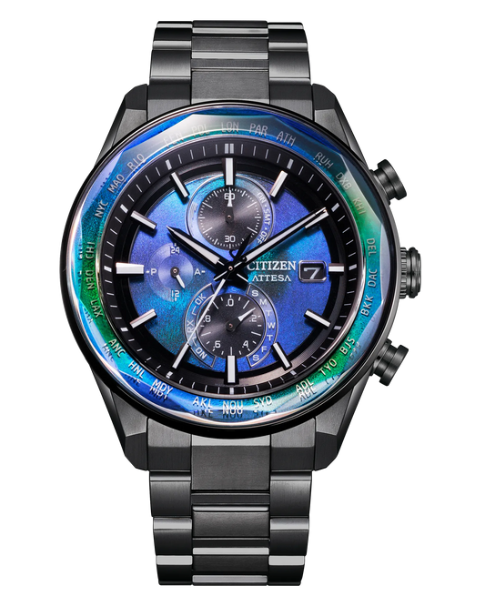 Citizen AT8314-53L Attesa Full Sapphire Bezel Earth View Super Titanium Eco Drive