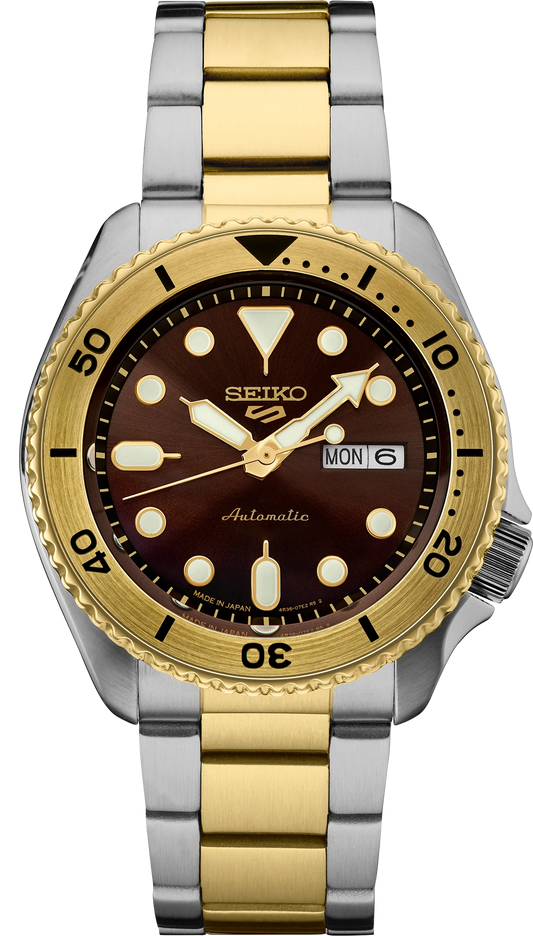 Seiko 5 Sports SRPK24 U.S. Special Creation Two-Tone Root Beer Dial Automatic