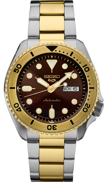Seiko 5 Sports SRPK24 U.S. Special Creation Two-Tone Root Beer