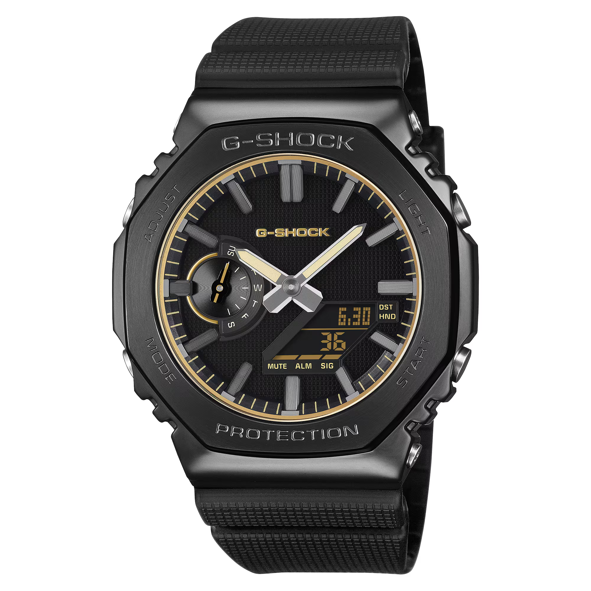 【新品未使用】CASIO G-SHOCK NANO BLACK G-Shock GM2100LXB1A9 Luxe Black Metal Octagonal Ana-Digi Resin