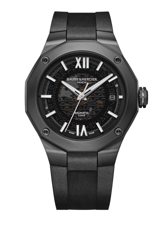 Baume et Mercier 10617 Riviera Smoked Sapphire Black DLC Automatic