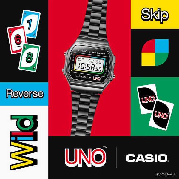 Casio A168WEUC 1A Vintage UNO Collaboration Model Black Arizona Fine Time