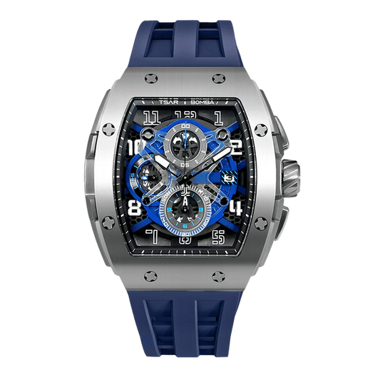 Tsar Bomba TB8211Q-03 Elemental Quartz Silver Blue Watch