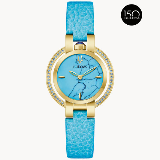 Bulova 97R104 Rubaiyat Summer Four Seasons Turquoise Dial Blue Topaz Gemstones