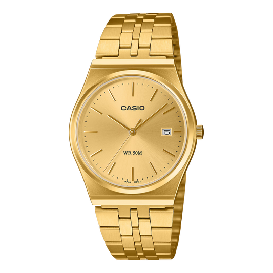 Casio Vintage MTPB145GC-9AV Gold Tone Analog Date Quartz