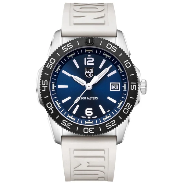 Luminox Pacific Diver Blue Dial White Rubber Strap Quartz 39mm