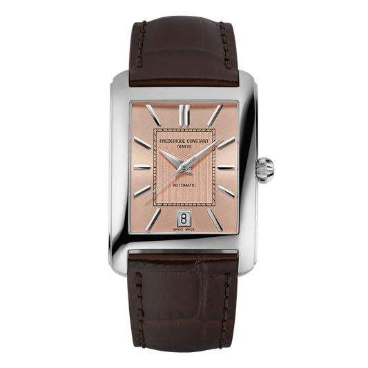 Frederique Constant FC-303SAL4C6 Carree Salmon Dial Tank Date Automatic