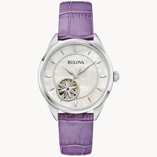 Bulova 96L339 Sutton Classic Mother of Pearl Lavender Strap Automatic