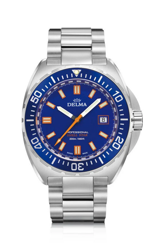 Delma 41701.676.6.041 Shell Star Professional Blue Dial Quartz Diver 200m