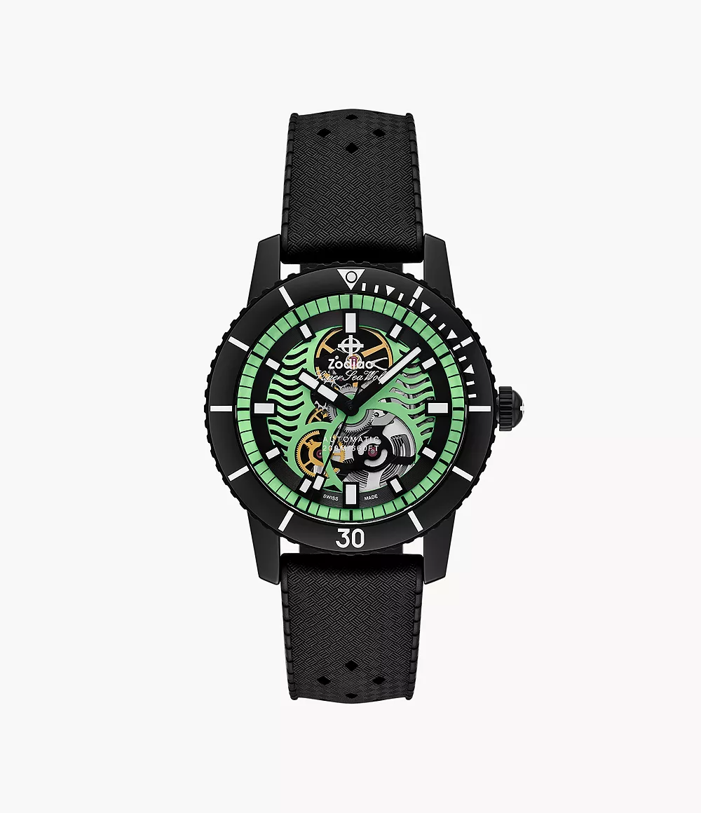 Zodiac ZO9318 Night Diver Compression Black Rubber Automatic Zodiac ZO9318 Night Diver Compression Black Rubber Automatic