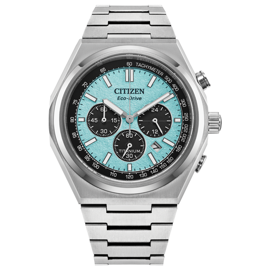 Citizen CA4610-85M Zenshin Chrono Super Titanium Tiffany Blue