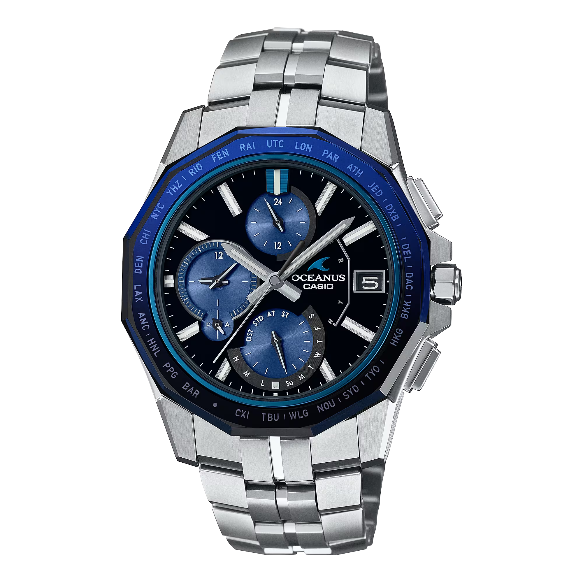 Casio OCWS6000-1A Oceanus Manta Faceted Bezel Sapphire – Arizona Casio OCWS6000-1A Oceanus Manta Faceted Bezel Sapphire – Arizona
