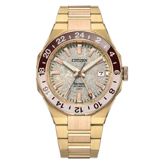Citizen NB6032-53P Series8 880 GMT Gold-Tone Textured Dial Automatic Limited Edition