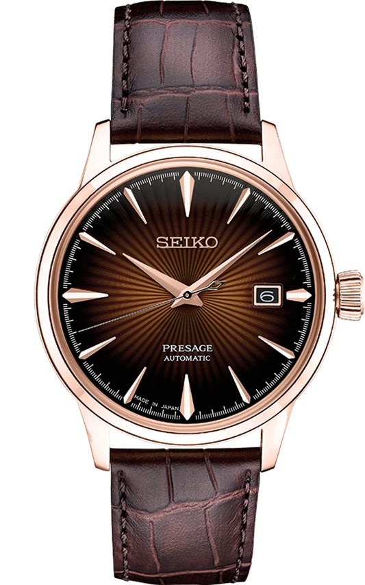 Seiko Presage SRPB46 Cocktail Time Burgundy Dial Automatic Rose Gold