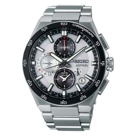 Seiko Astron SSH153 Sport Design Dual Time Chronograph White GPS Solar