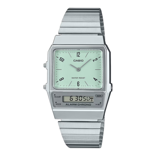 Casio Vintage AQ800E-3AVT Retro-Modern Mint Dial Ana-Digi Stainless Steel