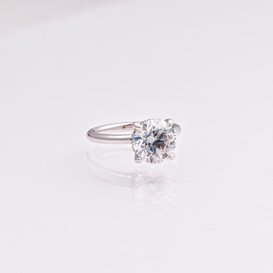 3.01 CT Round Lab-Grown Diamond Hidden Halo Engagement Ring