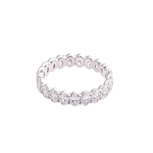 2.95ct Oval Cut North-South Lab-Grown Diamond Eternity Band in 14k White Gold