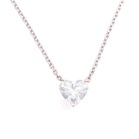 4.04ct Heart Lab-Grown Diamond Solitaire Pendant Necklace in Platinum