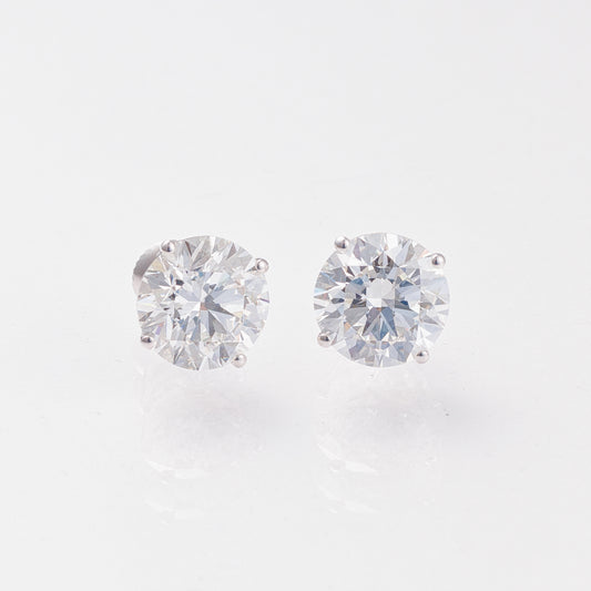 10ct Four-Prong Round Lab-Grown Diamond Stud Earrings in 14k White Gold