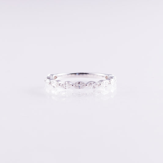 Marquise East-West 0.66ct Lab-Grown Diamond Band in 14k White Gold