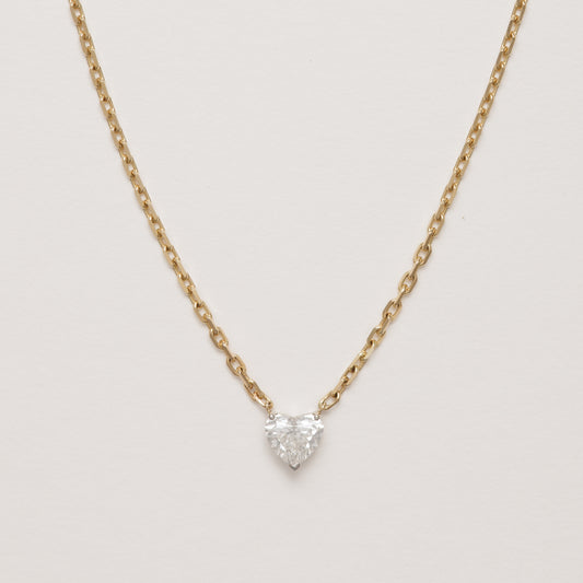 2.28ct Heart Lab-Grown Diamond Solitaire Pendant Necklace in 14k Yellow Gold