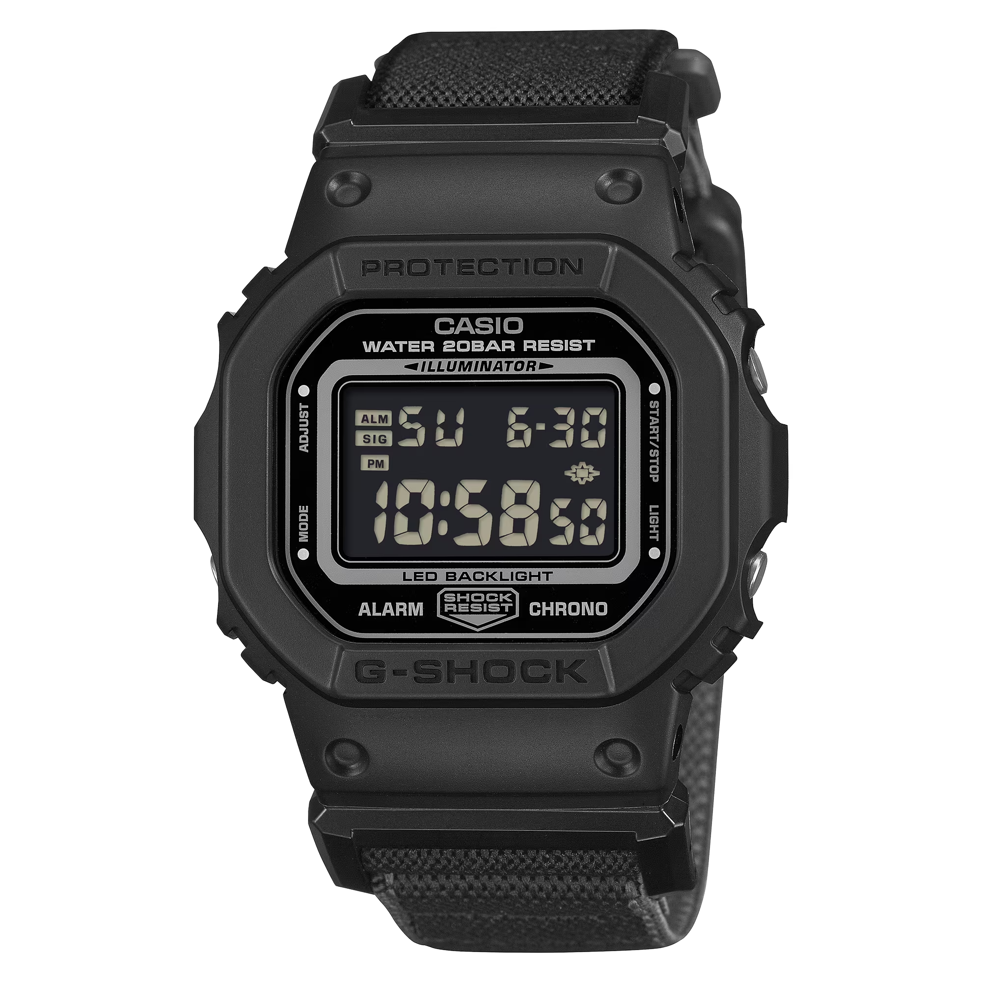 G-Shock DW5600MNC-1 Fidlock Digital Square Black Negative Display
