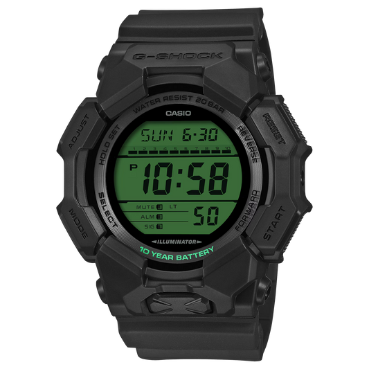 G-Shock GD010BEG-1 Bold Electric Green Digital 10-Year Battery Black Resin