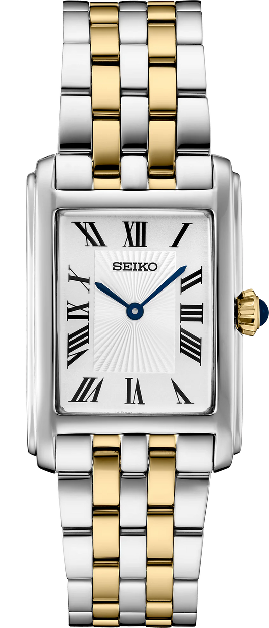 Seiko Essentials SWR087 Sophisticated Classic Two Tone Tank Ladies Quartz