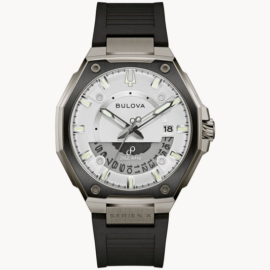 Bulova 98B457 Series X Precisionist 262kHz White Dial Gunmetal Case