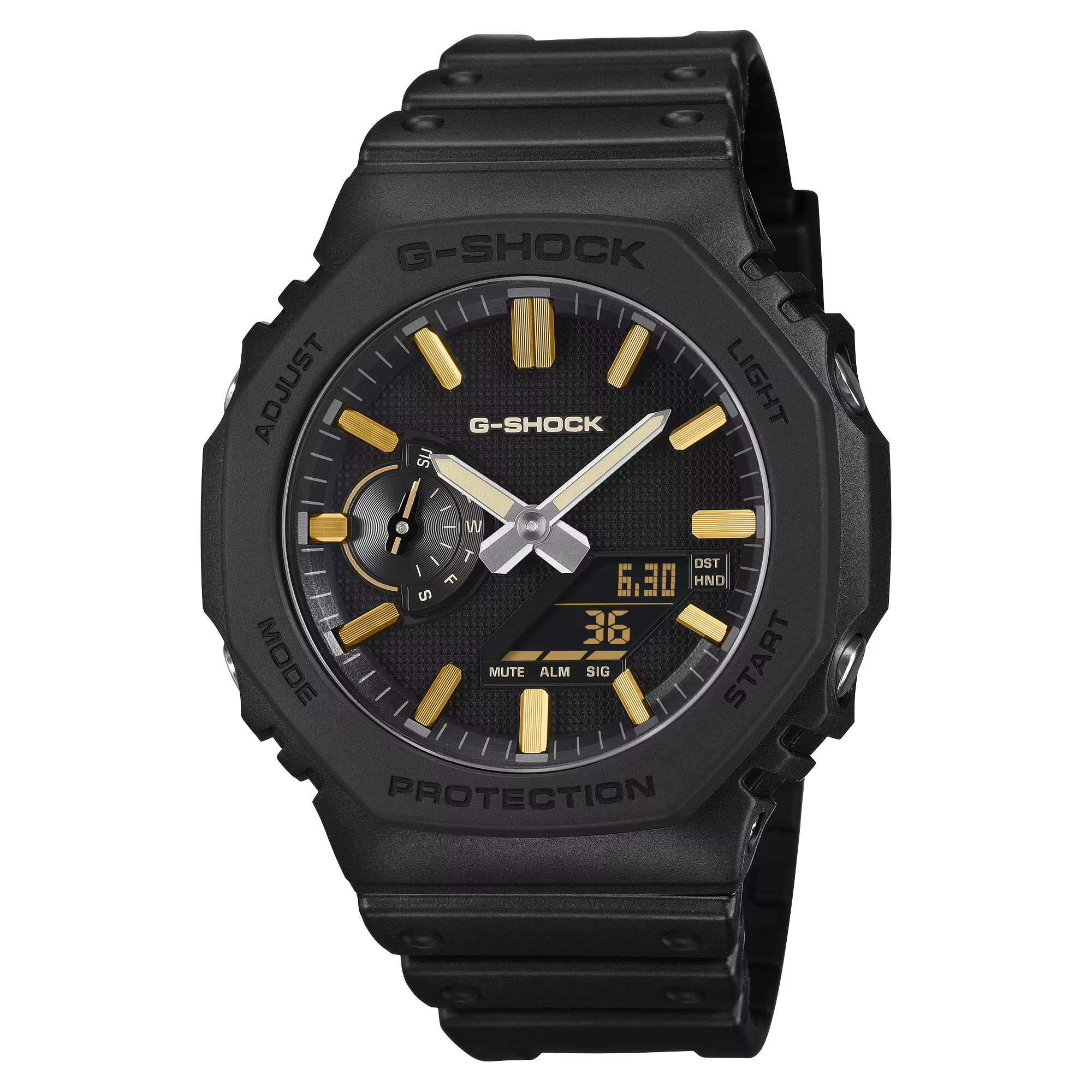 G-Shock GA2100LXB1A9 Luxe Black Series Octagonal Resin Ana-Digi