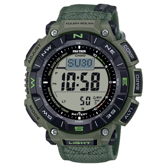 G-Shock PRG340B-3 Pro Trek CASTLON Triple Sensor Solar Powered Bio-Resin Green