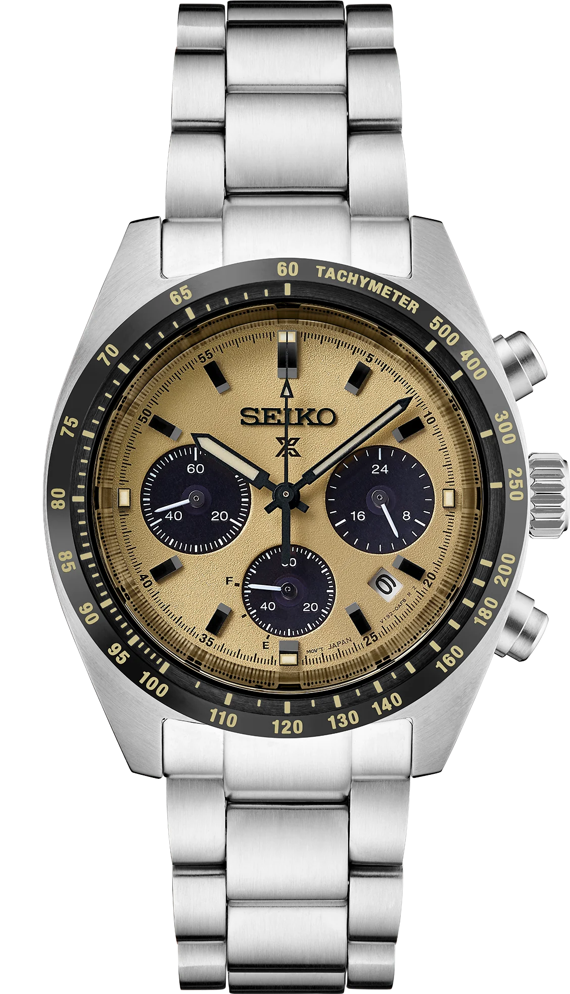 Seiko Prospex SSC817 Speedtimer Beige Yellow Solar Chronograph
