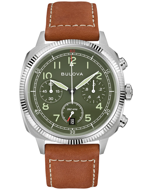 Bulova 96B482 Military VWI Special Edition Green Dial 262kHz Chronograph