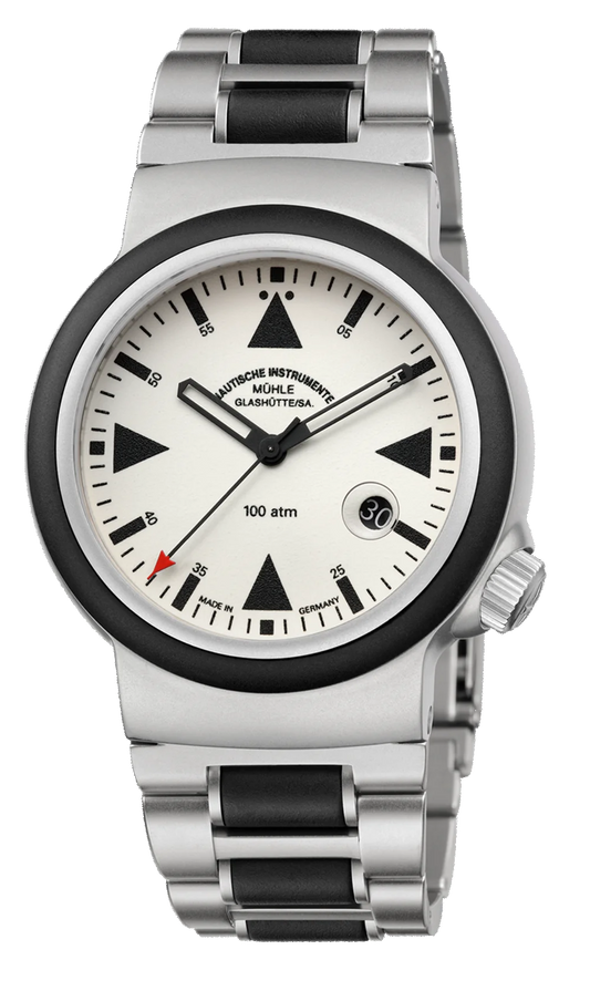 Muhle Glashutte M1-41-08-MB S.A.R. Rescue Timer Lumen Metal Rubber Bracelet