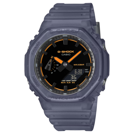 G-Shock GA2100K-2A Mysterious Smoky Light Blue Orange Ana-Digi Octagon Resin