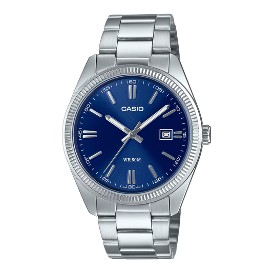 Casio Vintage MTP1302D-2AV Analog Blue Dial Stainless Steel Quartz