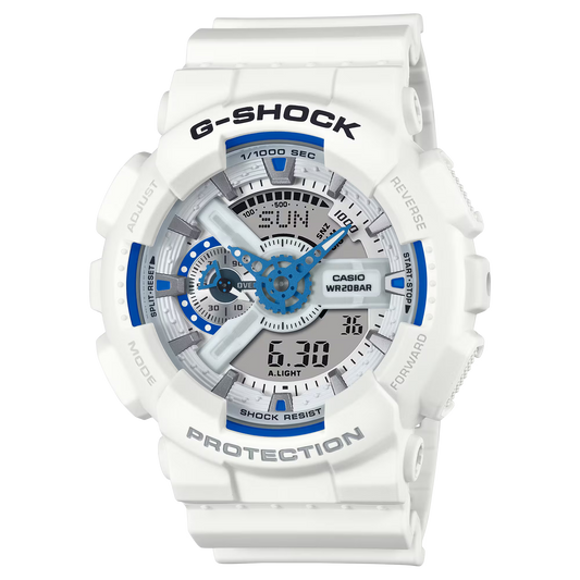 G-Shock GA110HDS-7A Summer Seas White and Blue Lume Dial Ana-Digi Resin