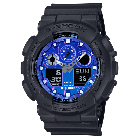G-Shock GA100FL-1A Flames of Color Blue Dial Ana-Digi